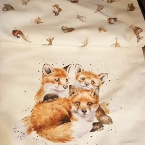 NWT, Wrendale Designs "Woodlanders" Fox & Bunny Table Runner